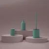Portaspazzolini bagno dappoggio verde in ceramica soft touch Spring