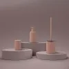 Portaspazzolini bagno dappoggio rosa in ceramica soft touch Spring