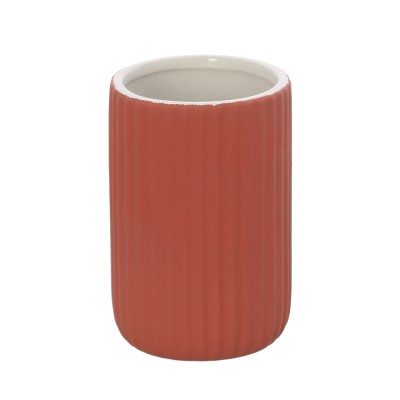 Portaspazzolini bagno dappoggio rosso in ceramica soft touch Spring