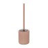 Scopino wc rosa in ceramica soft touch con setole nere Spring