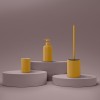 Scopino wc giallo in ceramica soft touch con setole nere Spring