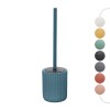 Scopino wc blu in ceramica soft touch con setole nere Spring