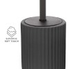Scopino wc nero in ceramica soft touch con setole nere Spring