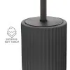 Scopino wc nero in ceramica soft touch con setole nere Spring