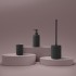 Scopino wc nero in ceramica soft touch con setole nere Spring