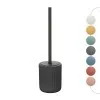 Scopino wc nero in ceramica soft touch con setole nere Spring