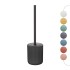 Scopino wc nero in ceramica soft touch con setole nere Spring