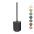Scopino wc nero in ceramica soft touch con setole nere Spring