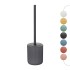 Scopino wc grigio in ceramica soft touch con setole nere Spring