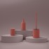 Set accessori bagno 3 pezzi in ceramica rosso soft touch Spring
