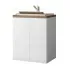Mobile lavatoio bianco 79x65 cm con ante e vasca in resina Wanda