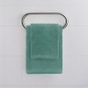 Set asciugamani bagno verde per viso e ospite in cotone puro Spring