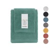 Set asciugamani bagno verde per viso e ospite in cotone puro Spring
