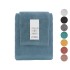 Set asciugamani bagno blu per viso e ospite in cotone puro Spring