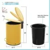 Pattumiera in acciaio giallo soft-close con secchio estraibile Spring