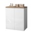 Mobile multiuso con due ante 79x65x91 cm effetto legno e bianco Wanda