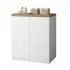 Mobile multiuso con due ante 79x65x91 cm effetto legno e bianco Wanda