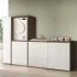 Mobile coprilavatrice con ante 79x91 cm effetto legno e bianco Wanda