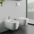 Wc sospeso Rimless Mirto in ceramica lucida con scarico a parete