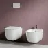 Wc sospeso Rimless Mirto in ceramica lucida con scarico a parete