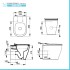 Sanitari filomuro Rimless Mirto scarico traslato e sedile soft close