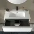 Mobile bagno sospeso 80 cm bianco opaco con lavabo e specchio Master