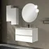 Mobile bagno sospeso 80 cm bianco opaco con lavabo e specchio Master
