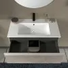 Mobile bagno sospeso 80 cm grigio cemento con lavabo e specchio Master