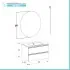 Mobile bagno sospeso 80 cm grigio cemento con lavabo e specchio Master