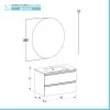 Mobile bagno sospeso 80 cm rovere miele con lavabo e specchio Master