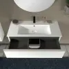 Mobile bagno sospeso 100 cm bianco opaco con lavabo e specchio Master