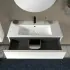 Mobile bagno sospeso 100 cm bianco opaco con lavabo e specchio Master
