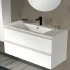 Mobile bagno sospeso 100 cm bianco opaco con lavabo e specchio Master