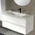 Mobile bagno sospeso 100 cm bianco opaco con lavabo e specchio Master
