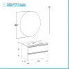 Mobile bagno sospeso 100 cm bianco opaco con lavabo e specchio Master