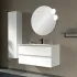 Mobile bagno sospeso 100 cm bianco opaco con lavabo e specchio Master