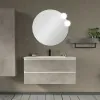 Mobile bagno sospeso 100 cm grigio cemento con lavabo e specchio Master