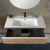 Mobile bagno sospeso 100 cm rovere miele con lavabo e specchio Master