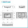 Lavabo sospeso 70 cm in resina bianco lucido Lodi