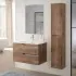 Colonna bagno sospesa 160 cm tabacco e tortora reversibile Sumya