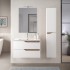 Pensile bagno sospeso 160 cm bianco e quercia reversibile Sumya