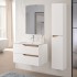 Pensile bagno sospeso 160 cm bianco e quercia reversibile Sumya