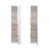 Set mobili bagno sospesi 100cm in legno mdf bianco e quercia Sumya
