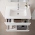 Set mobili bagno sospesi 80cm in legno mdf bianco e quercia Sumya