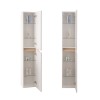 Set mobili bagno sospesi 80cm in legno mdf bianco e quercia Sumya