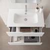 Set mobili bagno sospesi 60cm in legno mdf bianco e quercia Sumya
