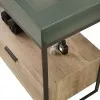 Mobile bagno a terra 75 cm nero con lavabo verde e specchio Kubic