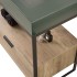 Mobile bagno a terra 75 cm nero con lavabo verde e specchio Kubic