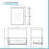 Mobile bagno a terra 75 cm nero con lavabo bianco e specchio Kubic