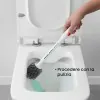 Portascopino con spazzola WC igienizzante in plastica bianca